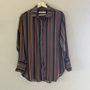 Free People We the free all smiles long sleeve satin stripe